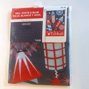 NWT 'Celebrate' 4th of July Banner Garden Flag Fireworks Michael's Summer Party